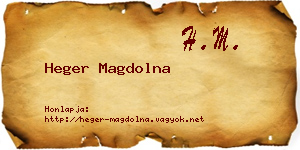 Heger Magdolna névjegykártya